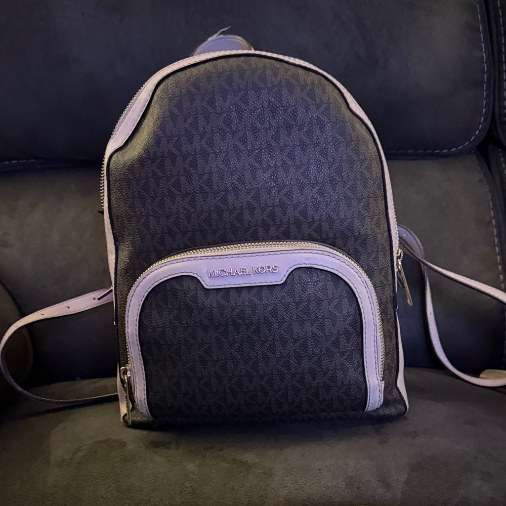 Michael Kors Charcoal and Cream Backpack